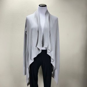 NWT Rick Owens Gray Long Sleeve Waterfall Cardigan